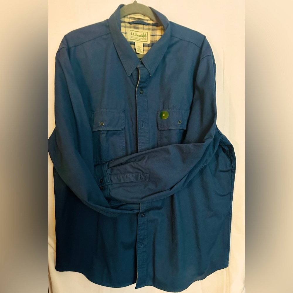 LL Bean men’s button up lightweight jacket NWOT, XL REGULAR 100% Cotton